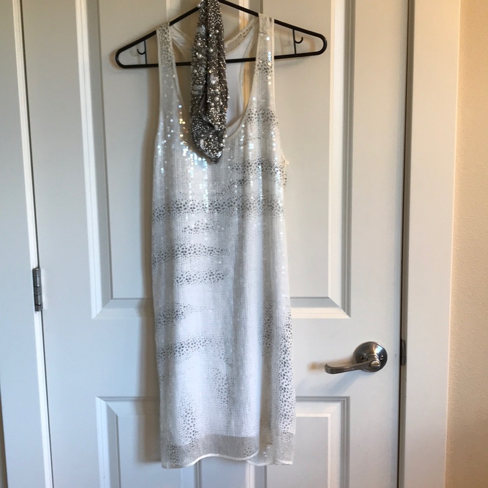 Club Monaco NWOT silk sequin dress. 2.